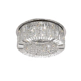 65cm Polished Chrome & Crystal Round Flush Chandelier with 8 E14 Lights