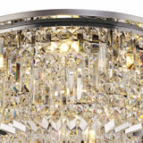 65cm Polished Chrome & Crystal Round Flush Chandelier with 8 E14 Lights