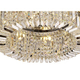 65cm Polished Chrome & Crystal Round Flush Chandelier with 8 E14 Lights