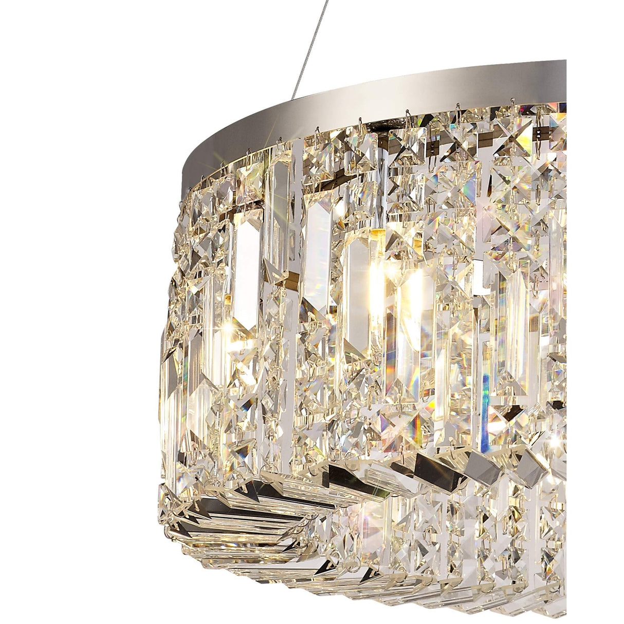 Elegant 60cm Crystal Chandelier, 8 Light, Polished Chrome Finish