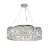 Elegant 12-Light Round Crystal Chandelier, Polished Chrome Finish