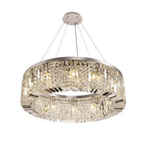 Elegant 12-Light Round Crystal Chandelier, Polished Chrome Finish