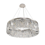Elegant 12-Light Round Crystal Chandelier, Polished Chrome Finish