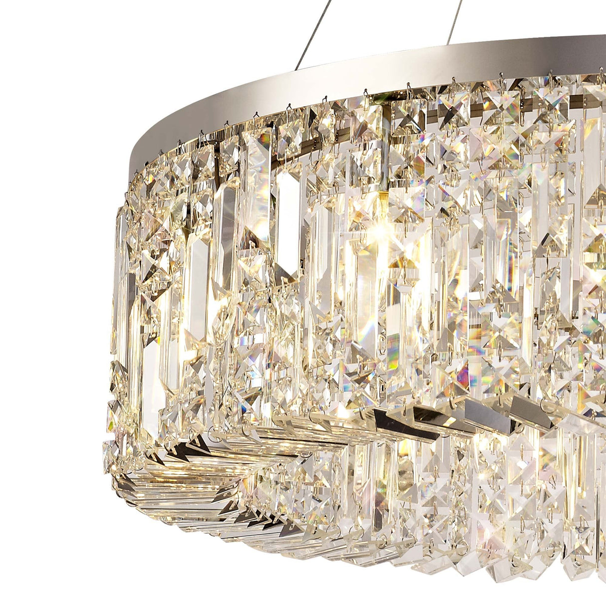 Elegant 12-Light Round Crystal Chandelier, Polished Chrome Finish