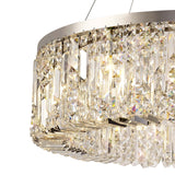 Elegant 12-Light Round Crystal Chandelier, Polished Chrome Finish