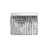 Polished Chrome & Crystal Twin Light Wall Sconce, 29x13cm