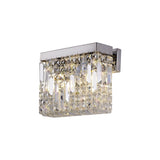Polished Chrome & Crystal Twin Light Wall Sconce, 29x13cm