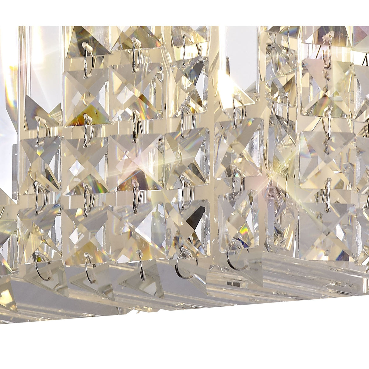Polished Chrome & Crystal Twin Light Wall Sconce, 29x13cm