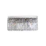 Elegant Rectangular Crystal Wall Sconce, Triple E14 Light, Polished Chrome Finish