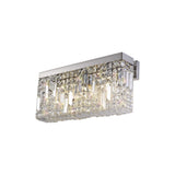 Elegant Rectangular Crystal Wall Sconce, Triple E14 Light, Polished Chrome Finish