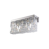 Elegant Rectangular Crystal Wall Sconce, Triple E14 Light, Polished Chrome Finish