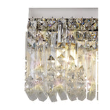 Elegant Rectangular Crystal Wall Sconce, Triple E14 Light, Polished Chrome Finish