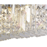 Elegant Rectangular Crystal Wall Sconce, Triple E14 Light, Polished Chrome Finish