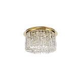 Radiant Gold and Crystal Round Flush Chandelier, 5-Light Elegance
