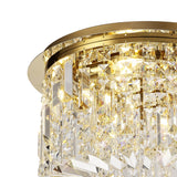 Radiant Gold and Crystal Round Flush Chandelier, 5-Light Elegance
