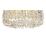Radiant Gold and Crystal Round Flush Chandelier, 5-Light Elegance