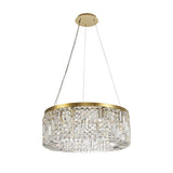 Elegant 8-Light Gold and Crystal Round Chandelier, 60cm Diameter