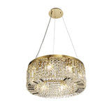 Elegant 8-Light Gold and Crystal Round Chandelier, 60cm Diameter