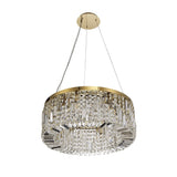 Elegant 8-Light Gold and Crystal Round Chandelier, 60cm Diameter