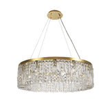 Luxurious 80cm Gold and Crystal Round Chandelier with 12 E14 Lights