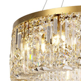 Luxurious 80cm Gold and Crystal Round Chandelier with 12 E14 Lights