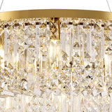 Luxurious 80cm Gold and Crystal Round Chandelier with 12 E14 Lights
