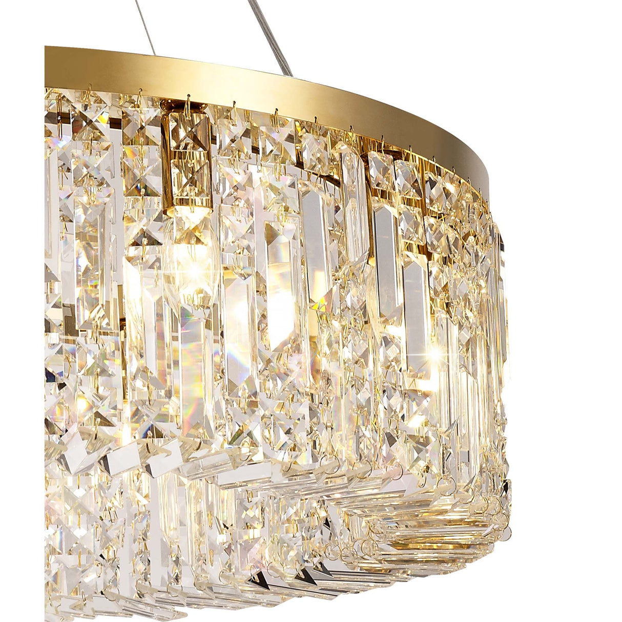 Luxurious 80cm Gold and Crystal Round Chandelier with 12 E14 Lights