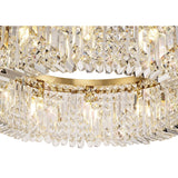 Luxurious 80cm Gold and Crystal Round Chandelier with 12 E14 Lights