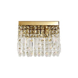 Elegant Gold and Crystal 2-Light Wall Sconce, E14-Compatible