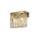 Elegant Gold and Crystal 2-Light Wall Sconce, E14-Compatible