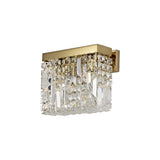 Elegant Gold and Crystal 2-Light Wall Sconce, E14-Compatible