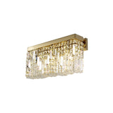 Elegant 3-Light Gold and Crystal Wall Lamp, Large Rectangular Design