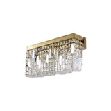 Elegant 3-Light Gold and Crystal Wall Lamp, Large Rectangular Design