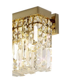 Elegant 3-Light Gold and Crystal Wall Lamp, Large Rectangular Design