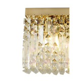 Elegant 3-Light Gold and Crystal Wall Lamp, Large Rectangular Design