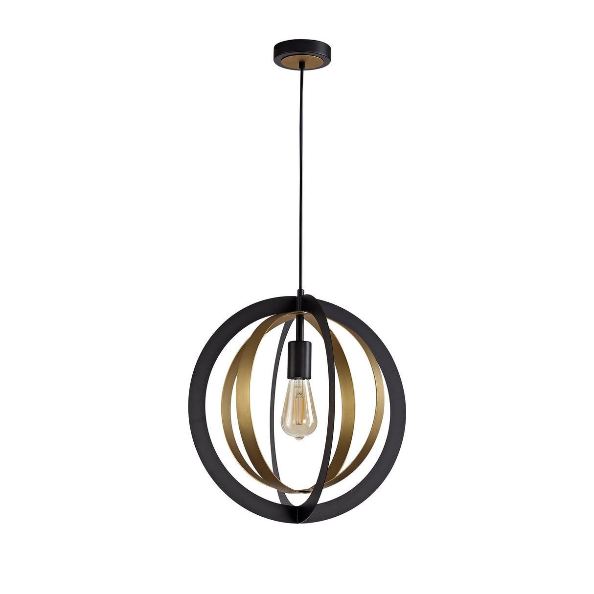 Modern Elegance Pendant Light, Black & Satin Gold, E27 Fitting