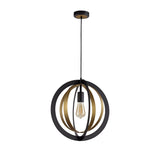Modern Elegance Pendant Light, Black & Satin Gold, E27 Fitting