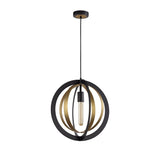 Modern Elegance Pendant Light, Black & Satin Gold, E27 Fitting