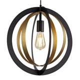 Modern Elegance Pendant Light, Black & Satin Gold, E27 Fitting