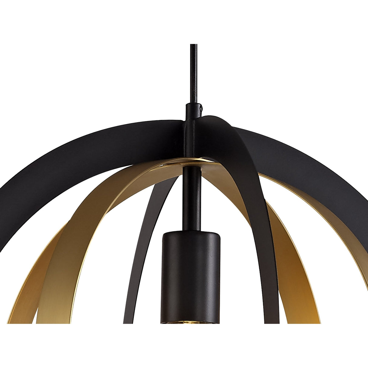 Modern Elegance Pendant Light, Black & Satin Gold, E27 Fitting
