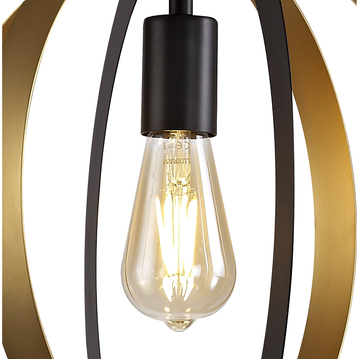Modern Elegance Pendant Light, Black & Satin Gold, E27 Fitting