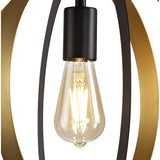 Modern Elegance Pendant Light, Black & Satin Gold, E27 Fitting