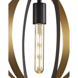 Modern Elegance Pendant Light, Black & Satin Gold, E27 Fitting