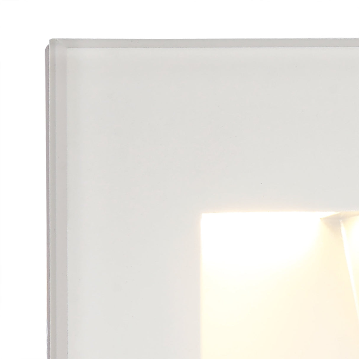 White Recessed Square LED Wall Light, 1.8W, 3000K, IP65, 70lm, 3-Year Warranty