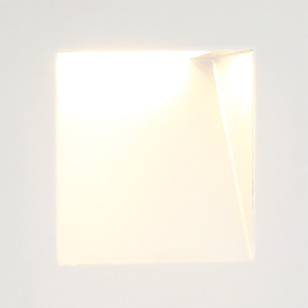 White Recessed Square LED Wall Light, 1.8W, 3000K, IP65, 70lm, 3-Year Warranty