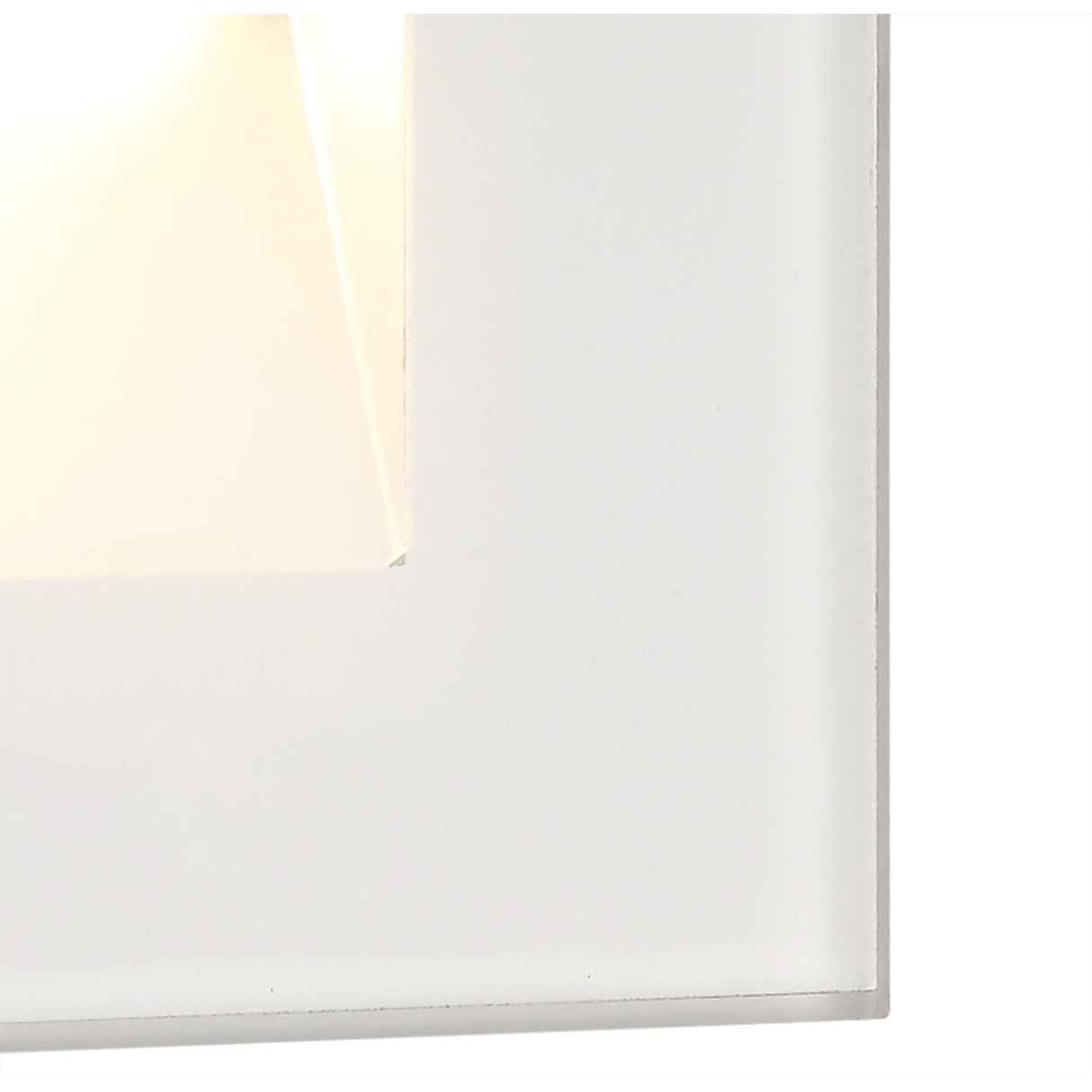 White Recessed Square LED Wall Light, 1.8W, 3000K, IP65, 70lm, 3-Year Warranty