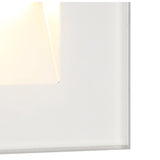 White Recessed Square LED Wall Light, 1.8W, 3000K, IP65, 70lm, 3-Year Warranty
