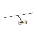 Sleek Satin Nickel LED Picture Light with Frosted Shade - 50cm Adjustable Arm