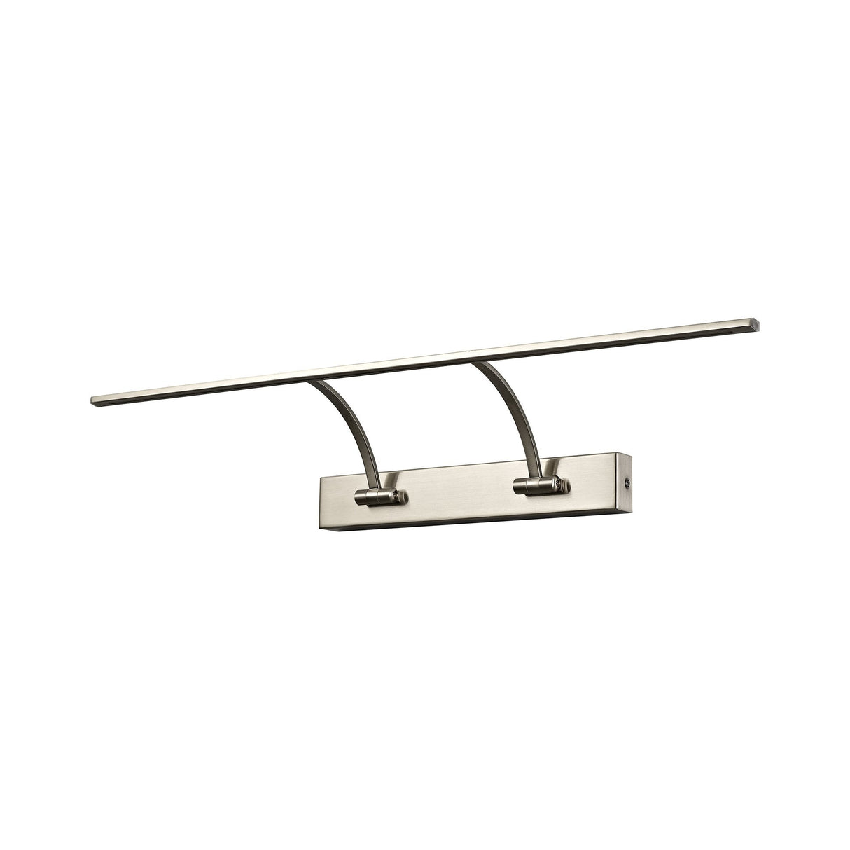 Satin Nickel Double Arm LED Wall Lamp with Frosted Shade, 38cm