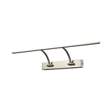Satin Nickel Double Arm LED Wall Lamp with Frosted Shade, 38cm